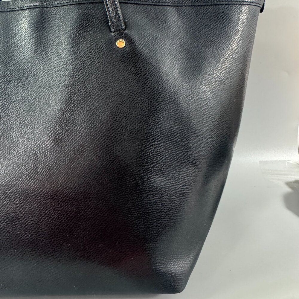 Authentic Coach # F34099 Black Leather Crossgrain Large Taxi Tote Bag - Picture 6 of 13